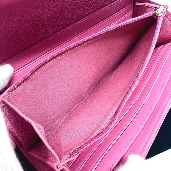 Authentic CHANEL Boy CC Flap Lambskin Wallet Chain Shoulder Crossbody Pink Gold - Picture 13 of 15